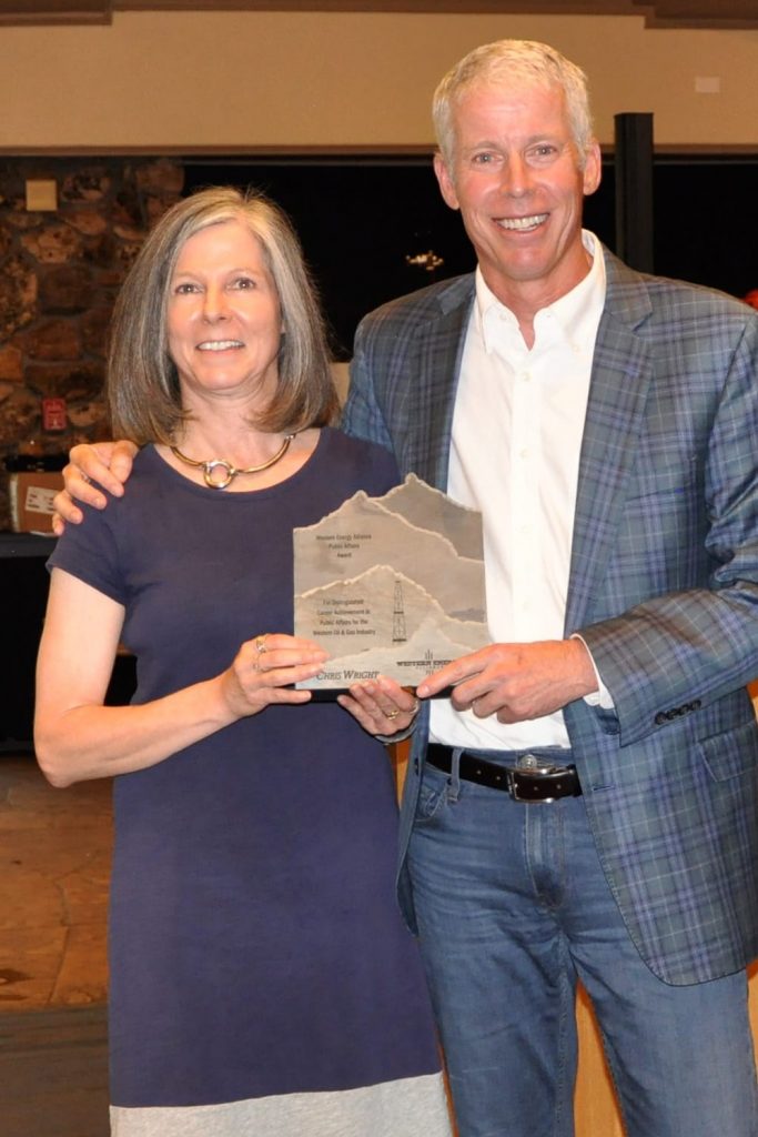 Kathleen Sgamma, shown with US Energy Secretary, Chris Wright